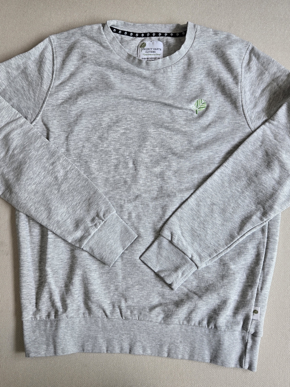 Project Earth Clothing Men's Pullover Grey Sweatshirt Medium Organic Cotton